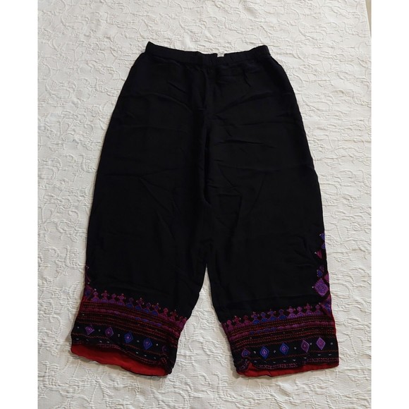 Chicos Design Pants Women's Size 3 (XL),Rayón, Embroidery, Black ,Straingh Legs. - Picture 4 of 9